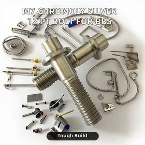 Perno de Acero Cromado Plateado M7 X 32 12 PT, Perno Hexagonal con Brida M7 <span class=keywords><strong>para</strong></span> Piezas de Ruedas <span class=keywords><strong>BBS</strong></span> - Product Image 2