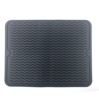 Tapis de drainage en silicone antidérapant pour vaisselle, égouttoir à fruits et aliments, tapis de table pour cuisine - Grande Vente