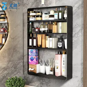 4 katlı banyo kozmetik raf duvara monte tuvalet tuvalet makyaj organizatör depolama rafları ve rafları banyo ürünleri