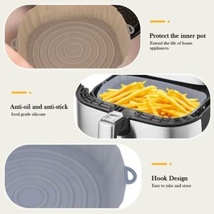 Plaque de cuisson pour four sans BPA de qualité alimentaire, réutilisable, avec panier en silicone pour friteuse à air, accessoires pour pizza et poulet frit - Product Image 3