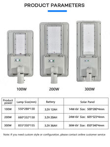 Réverbère solaire adapté aux besoins du client de la puissance élevée 67/100/200/300W LED IP67 évalué pour l'application de route - Product Image 4