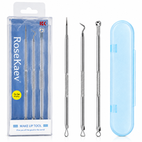 Kit d'aiguilles anti-acné en acier inoxydable, 3 types, extracteur de points noirs, outils de suppression des boutons avec boîte de rangement pour soins du visage