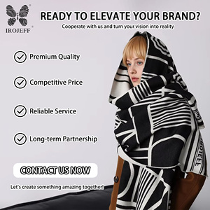 2026 nouveau Design femmes Unique Designer Style automne hiver mode noir blanc écharpe imprimer Polyester manteau <span class=keywords><strong>col</strong></span> châle - Product Image 6