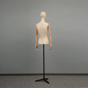 <span class=keywords><strong>Mannequin</strong></span> <span class=keywords><strong>Buste</strong></span> Femme en Fibre de Verre Blanc <span class=keywords><strong>avec</strong></span> <span class=keywords><strong>Bras</strong></span> en Bois et Base Trépied pour Vitrine de Magasin de Mode - Product Image 5