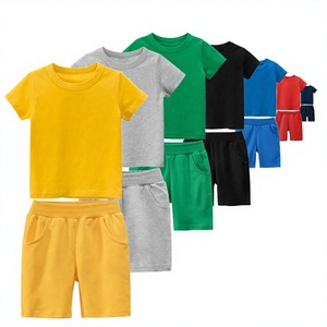 Super lot de gros : Chemises décontractées d'été à manches courtes en coton à séchage rapide pour hommes et shorts tricotés unis - Product Image 2