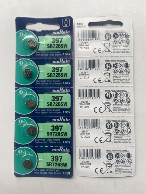 Silver Oxide Watch Battery 1.55V 0% Mercury Button Coin Cell 373 SR916SW 397 SR726SW 399/395 SR927W/SW for Quartz Watch
