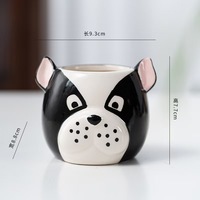 Pots de fleurs en céramique à l'effigie d'animaux de dessin animé - Série de pots de fleurs mignons en forme de chien pour plantes succulentes, pour la décoration intérieure et la culture de plantes en pot