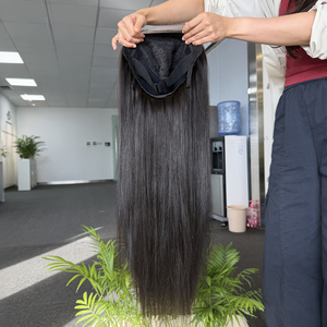 Factory 1B Vietnamese Straight Human Hair 6x6 HD Lace Closure Glueless <b>Wig</b> With Elastic Band And Combs - Product Image 2