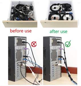 Herbruikbare nylon & PP verstelbare koordriemen voor kabelmanagement & draadbundeling, voor thuis/kantoor, met klittenband. - Product Image 6