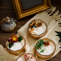 Bougie en cire de soja avec fleurs séchées de luxe dans un bocal en verre, coffret cadeau, bougie en cire de soja, cadeaux de mariage, décoration de la maison