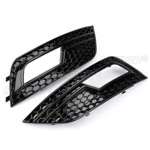 2 pièces Grilles de protection de phares antibrouillard avant en nid d'abeille style sport pour pare-chocs avant Audi A4 B8 Facelift 2012 2013 2014 2015 - Product Image 4
