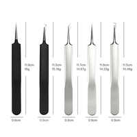 Pince à épiler en acier inoxydable pour l'acné, extracteur de points noirs et de boutons, usage facial, vente en gros