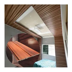 Halong Laminated Wooden grain Color pvc ceiling panel wall for Interior Decoration