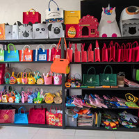 Sac à main en feutre décontracté personnalisé multicolore, durable, léger, avec fermeture éclair, fourre-tout portable, sac de rangement en feutre pour cadeaux