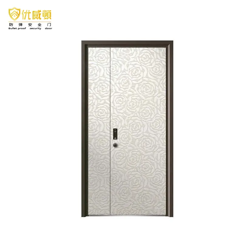 Lusso moderno singolo ingresso porta residenziale personalizzabile stile materiale di rame per esterno e ingresso casa di sicurezza