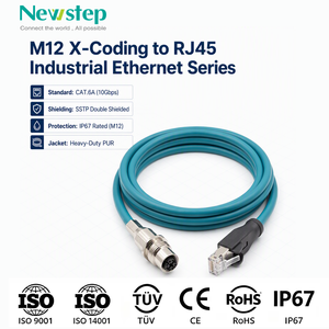 <span class=keywords><strong>Cable</strong></span> Ethernet Industrial M12 con Codificación X de 8 Pines a RJ45 Cat6A, Cableado con Doble Blindaje SSTP de 10 Gbps para Cámara GigE Vision - Product Image 1