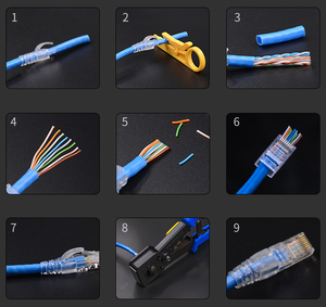 Câble UTP/FTP Cat6 Cat5 Cat5e Connecteur RJ11 RJ45 Mâle Plaqué Or 3U 10U 30U Passage de câble Cat5e Cat6 UTP Prise 3 P PC CN GUA - Product Image 6