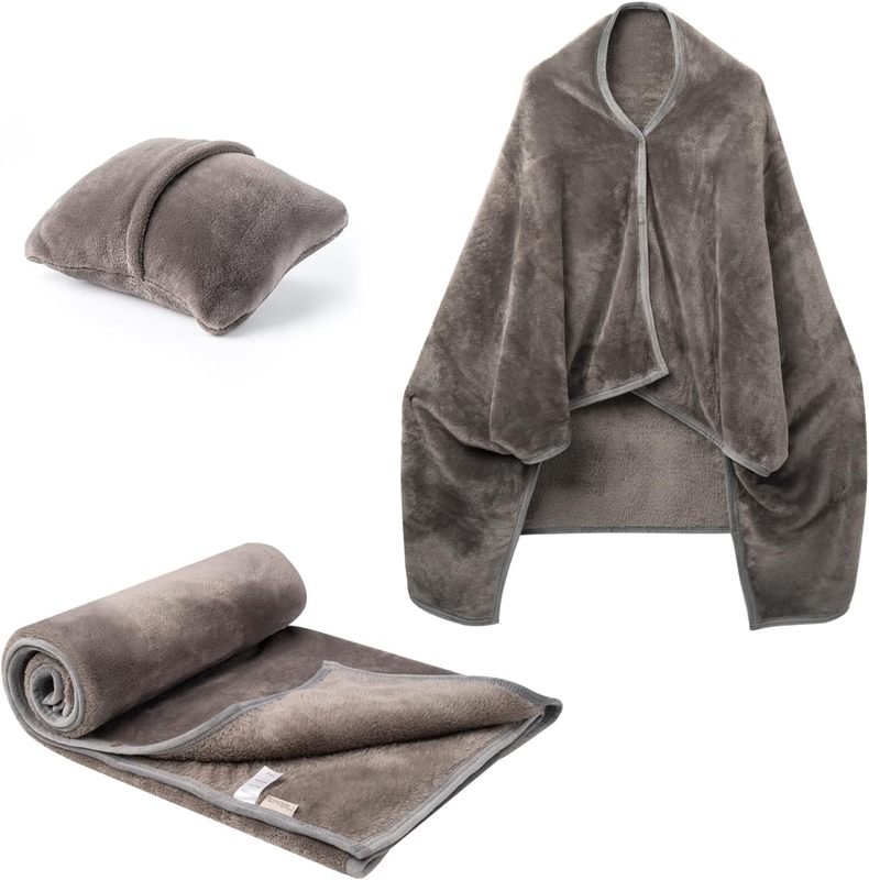 Wearable Adult Poncho Shawl Blanket Pillow