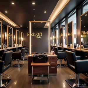 Muebles modernos de madera auténtica de lujo Silla de pedicura de metal duradera con estilo Estación de espejo de peluquería para taller - Product Image 3