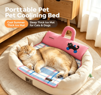 Tapis de couchage pliable de luxe pour animaux de compagnie, en tissu moderne, doux, rafraîchissant, écologique, imperméable, respirant, en soie glacée, motif dessin animé, pour l'été