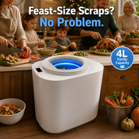 Composteur de déchets alimentaires électrique en acier inoxydable 4L, technologie Multigrind, écologique et durable, pour la cuisine