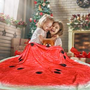 Couverture de nourriture réaliste-Jeté de pastèque en flanelle super douce pour adultes <span class=keywords><strong>et</strong></span> enfants Nouveauté drôle de style occidental - Product Image 5
