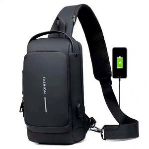 Wholesale <b>Cheap</b> Waterproof Anti Theft Laptop Backpack with USB Crossbody Sling for Unisex PVC Lining Button Closure J0095 - Product Image 4