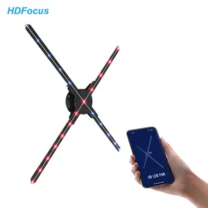 HDFocus 65 ס""מ 3D הולוגרמה פרסום מאוורר Wifi הולוגרמה Led מאוורר עם רזולוציית HD