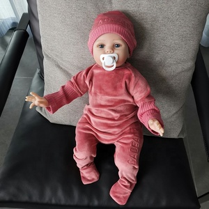 Hữu Cơ Bông Đội Mũ Trùm Đầu Bé Cậu Bé Và Cô Gái Quần Áo Đồ Ngủ Màu Hồng Romper Dài Tay Áo Jumpsuit Tinh Khiết Bông Bé Quần Áo Thoải Mái - Product Image 4