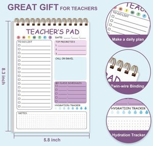 Carnet de planification A5 à spirale pour enseignant, avec couverture en papier, pour le travail scolaire et la planification en anglais - Product Image 5