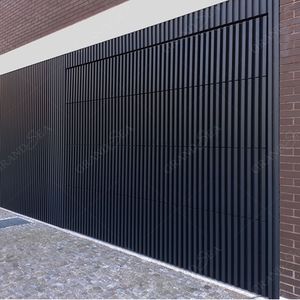 Portes <span class=keywords><strong>de</strong></span> <span class=keywords><strong>garage</strong></span> sectionnelles modernes à battants verticaux, à ouverture <span class=keywords><strong>basculante</strong></span>, décoratives, dissimulées, en aluminium lamellé, à montage encastré <span class=keywords><strong>avec</strong></span> panneaux muraux - Product Image 2