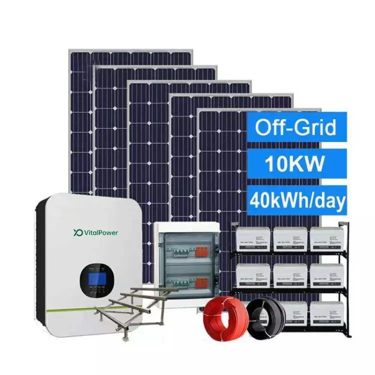 Solar Powered Poultry Farm 10kw 10000 watts Off Grid Solar System PV Panels Kit Easy Installation Complete Set 10kw price