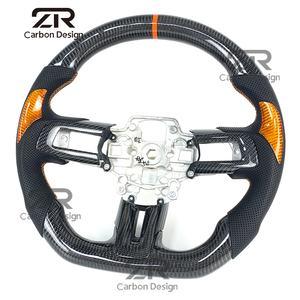 พวงมาลัยคาร์บอนไฟเบอร์สำหรับรถฟอร์ด มัสแตง S550 <span class=keywords><strong>GT</strong></span> 350 <span class=keywords><strong>500</strong></span> คูเป้ ปี 2015-2023 เชลบี ซูเปอร์สเนค แมค อัพเกรดภายในรถยนต์ - Product Image 5