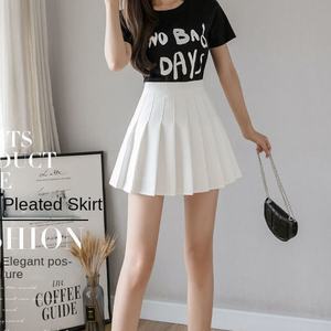 <span class=keywords><strong>Gonna</strong></span> a Vita Alta Plissettata da Donna, Stile Vintage Autunnale Coreano, Tinta Unita Antirughe, Linea ad A, Vendita all'Ingrosso - Product Image 6