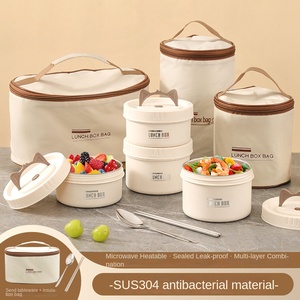 Lonchera Térmica de Acero Inoxidable 304, Contenedor de Almuerzo Portátil de Doble Capa, Recipiente Aislado para Alimentos Apto para Microondas, Lonchera para Trabajadores de Oficina - Product Image 4