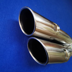 Gran vehículo todoterreno, tubo doble redondo modificado de acero inoxidable, silenciador de escape de coche, punta de silenciador, tubo de escape - Product Image 4