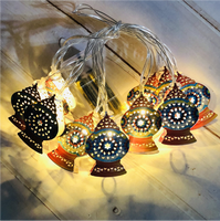 Échantillon Gratuit : Guirlande Lumineuse Personnalisée Ramadan Musulman, Lumières Lune Étoile Château, Décoration Diwali, Guirlande Lumineuse Diya, Lampe Féerique