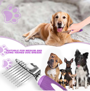 Peine desenredante para mascotas con cuchillas largas de seguridad para desenredar el pelo encrespado o anudado de perros y gatos - Product Image 5
