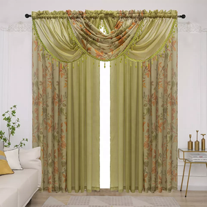 Nuove <span class=keywords><strong>Tende</strong></span> di Lusso in Finto <span class=keywords><strong>Lino</strong></span> con Stampa Floreale, Set Completo di 7 Pezzi (274cmx213cm) per <span class=keywords><strong>Soggiorno</strong></span> - Product Image 5