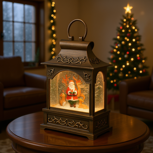 Globo de nieve musical de resina navideña con Papá Noel y renos, decoración para el hogar, regalo. - Product Image 2