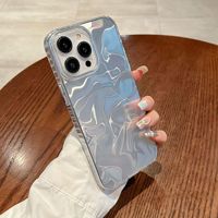 Coque pour iPhone 13 Pro Max pour femme, IMD, effet vague d'eau, plissé laser, électroplaqué, PC+TPU, antichoc, protection de l'appareil photo, compatible Redmi XR