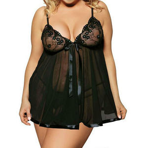 Lencería Babydoll de Encaje de Tallas Grandes de Fabricación Directa para Mujeres <span class=keywords><strong>Maduras</strong></span> - Product Image 4
