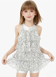Vestido de Baile con Lentejuelas Brillantes Doradas para Danza Latina, Ballet, Jazz, <span class=keywords><strong>Tango</strong></span>, Samba, Actuaciones en Escenario, Disponible al por Mayor - Product Image 4