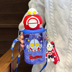 Bouteille d'eau Zuo Mu Ultraman Tritan 500 ml sans BPA, portable avec paille, pour enfants, usage scolaire - Product Image 2