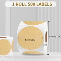 Recycelbare braune 2-Zoll-Kraftpapier-Thermodrucker-Aufkleber Selbst klebende direkte Thermo etiketten DIY-Logo-Design-Namensschilder