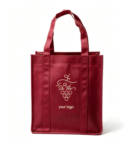 Sac à vin en toile de coton non tissé de haute qualité, recyclable et durable, pour 6 bouteilles - Product Image 3