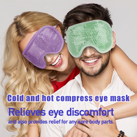 Masques oculaires tout-en-un à billes de gel chaud/froid réutilisables avec perles souples pour la thérapie par compression des yeux gonflés