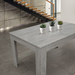 Luisita <b>Extendable</b> <b>Dining</b> <b>Table</b> 140x90 CEMENT GREY MELAMINE FINISHED INTERNAL Use - Product Image 4