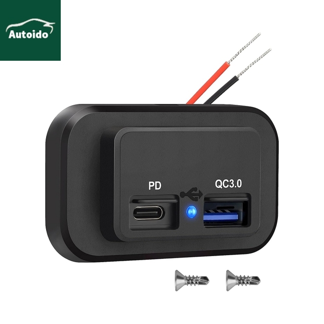 12V 24V USB Charger Power Socket Adapter Car Charger Adapter Dual Quick Charge 3.0 12V Socket USB Charger PD Type-C