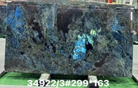 Dalle de marbre bleu Labrador de luxe, pierre naturelle irisée pour la décoration intérieure haut de gamme, revêtement mural personnalisable